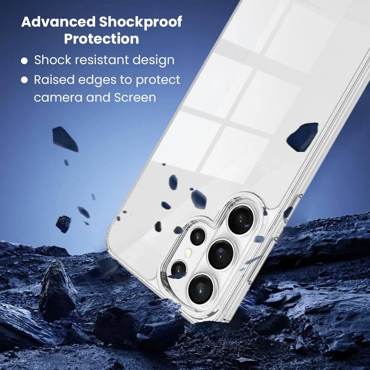 Advanced Shockproof Protection  
- Shock resistant design  
- Raised edges to protect camera and Screen