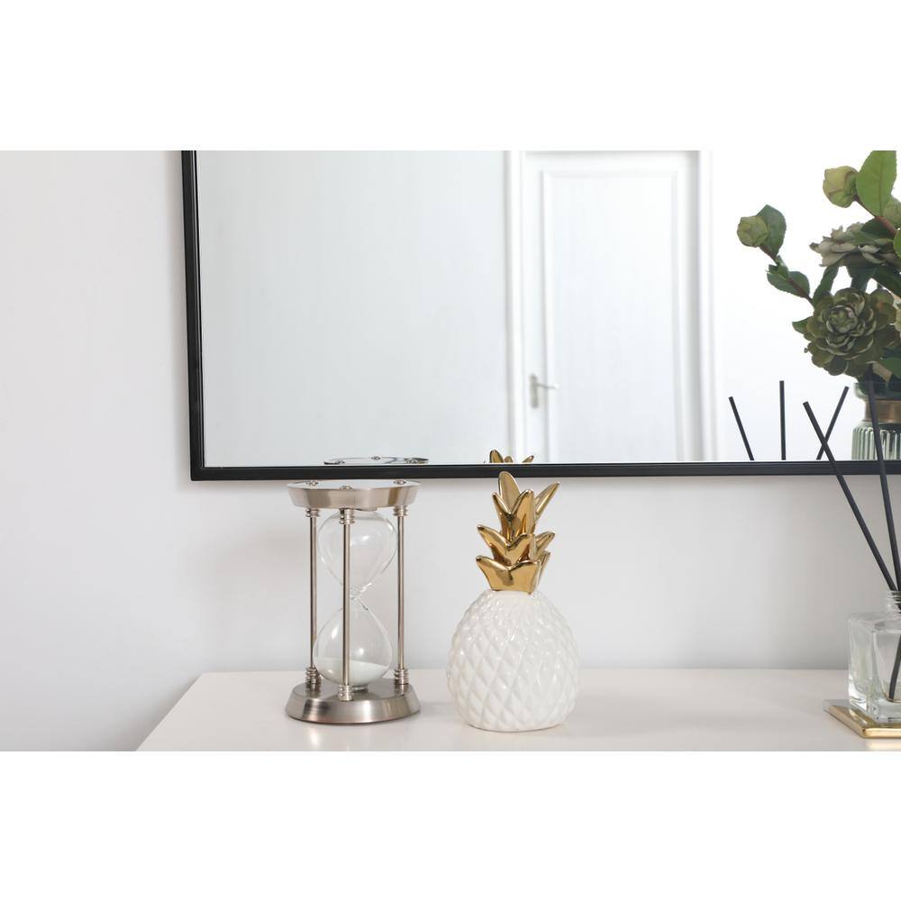 Back. Elegant Decor - Metal frame rectangle mirror 36 inch in Black - Black.