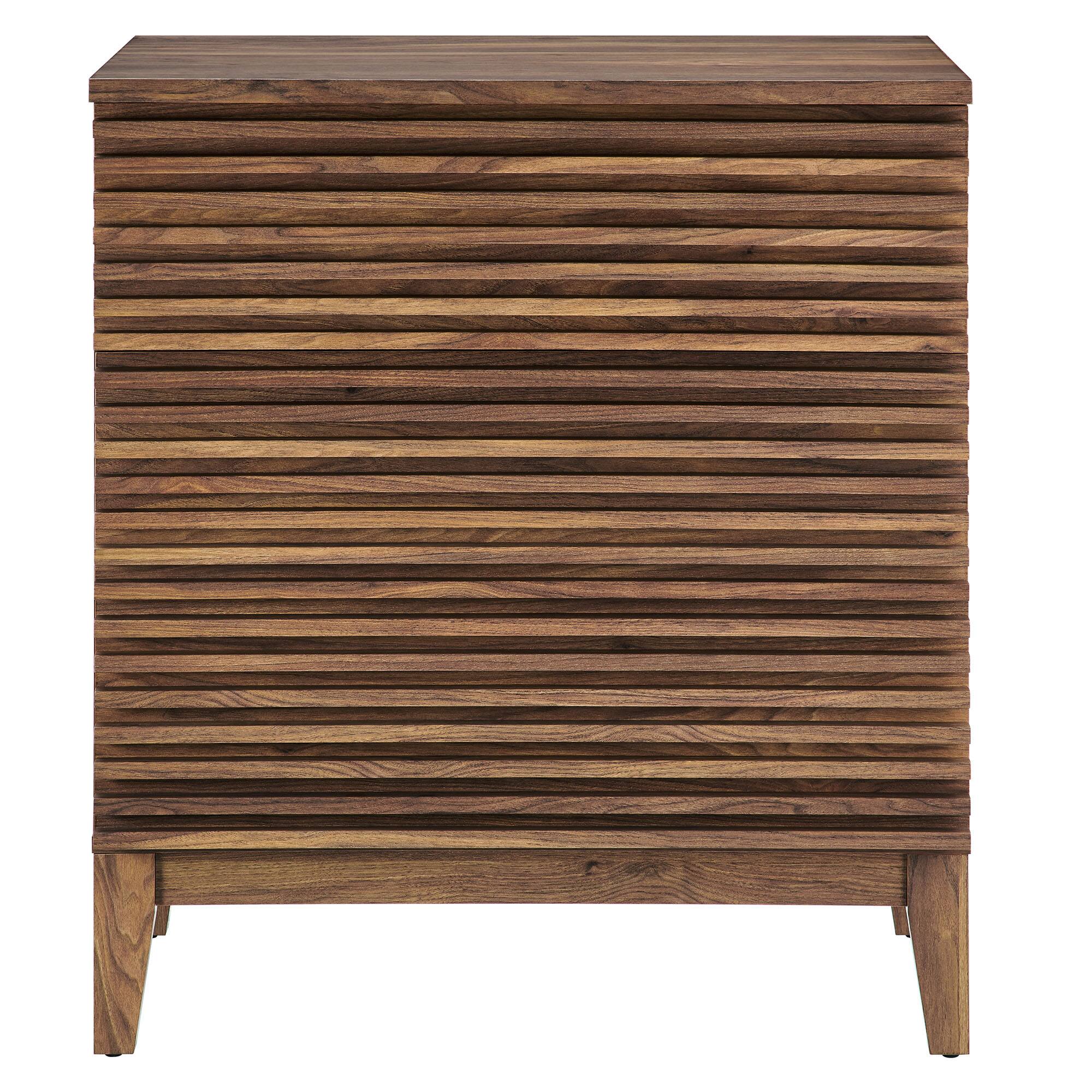 Alt View 4. Modway - Render Large 3-Drawer Nightstand by Modway - Walnut.