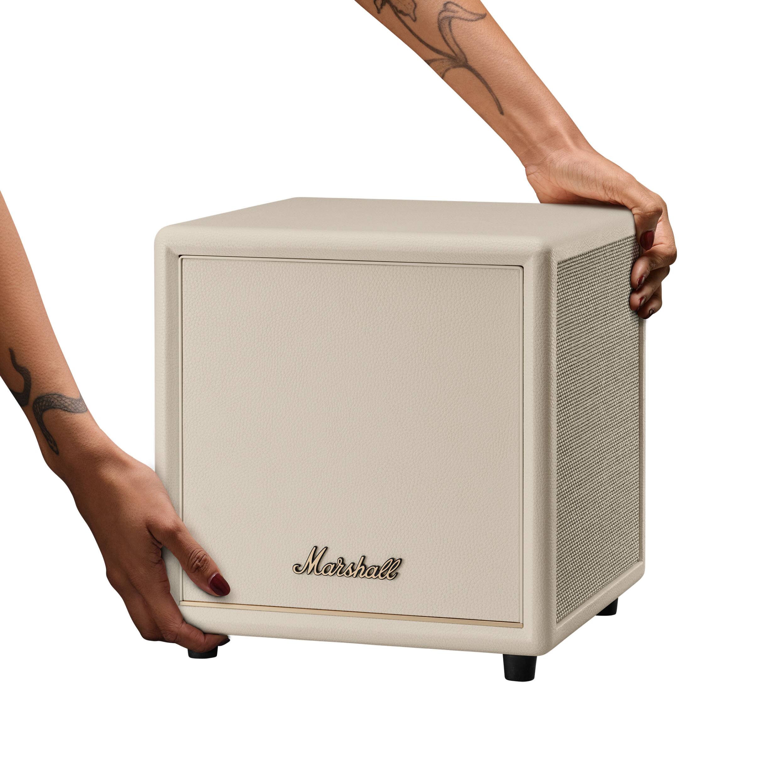 Alt View 4. Marshall - Heston Sub 200 Subwoofer with Deep Bass and Bluetooth LE Connectivity for TV / Movies / Music - Cream.