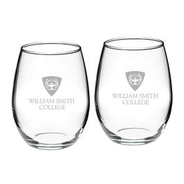 Jardine - Hobart & William Smith Colleges 21oz. 2-Piece Stemless Wine Glass Set - Multicolor