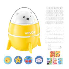 VEVOR - Button Maker Machine, 2.25" / 58 mm, Plastic Pin Badge Maker with 50pcs Button Parts and Pre-Printed Pattern Paper - Yellow