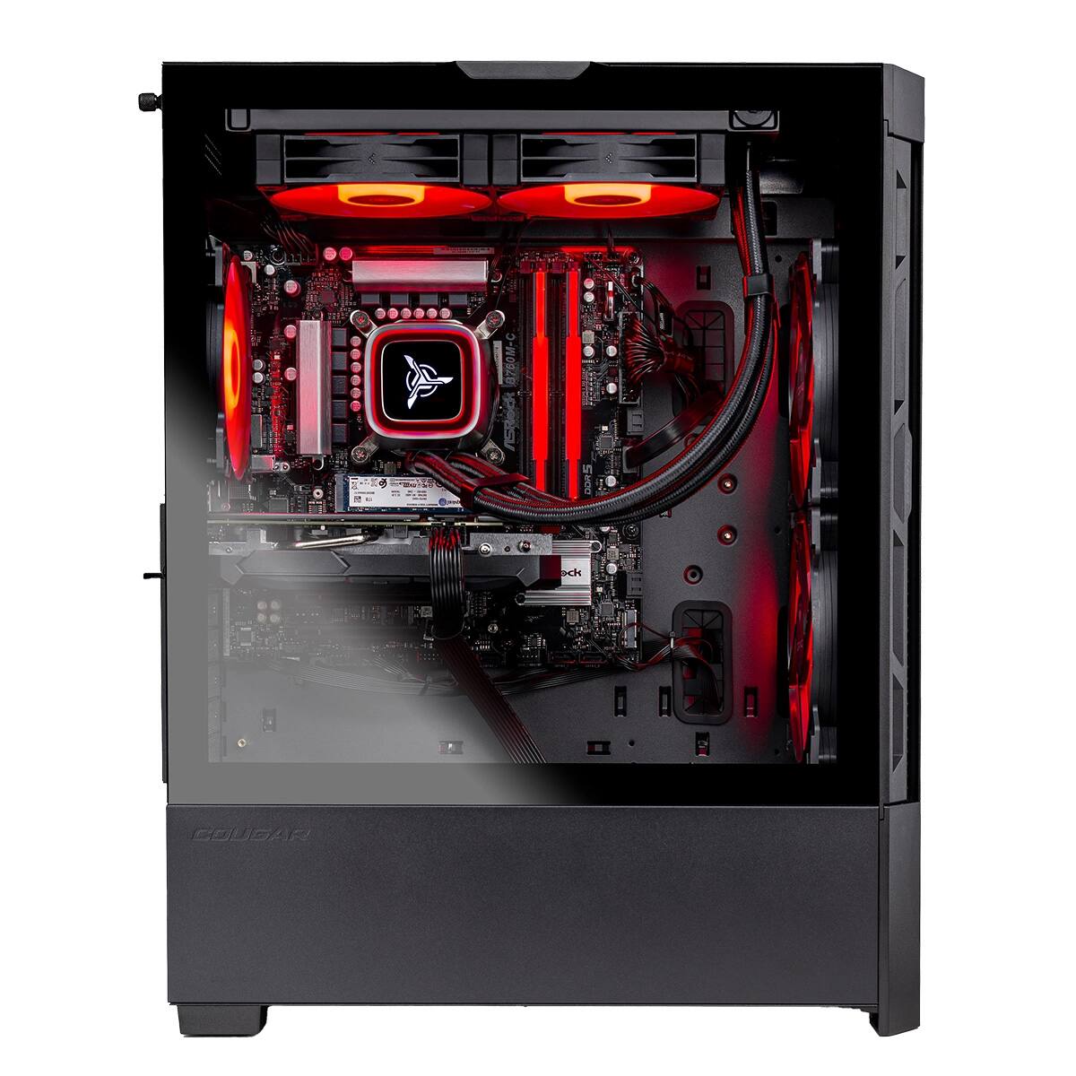 Back. Skytech Gaming - Skytech BLAZE4MINI - AMD Ryzen 7 7800X3D, 9060XT 16GB, 32GB 6000 MHz DDR5 RAM, 850W GOLD A3 PSU - Black.