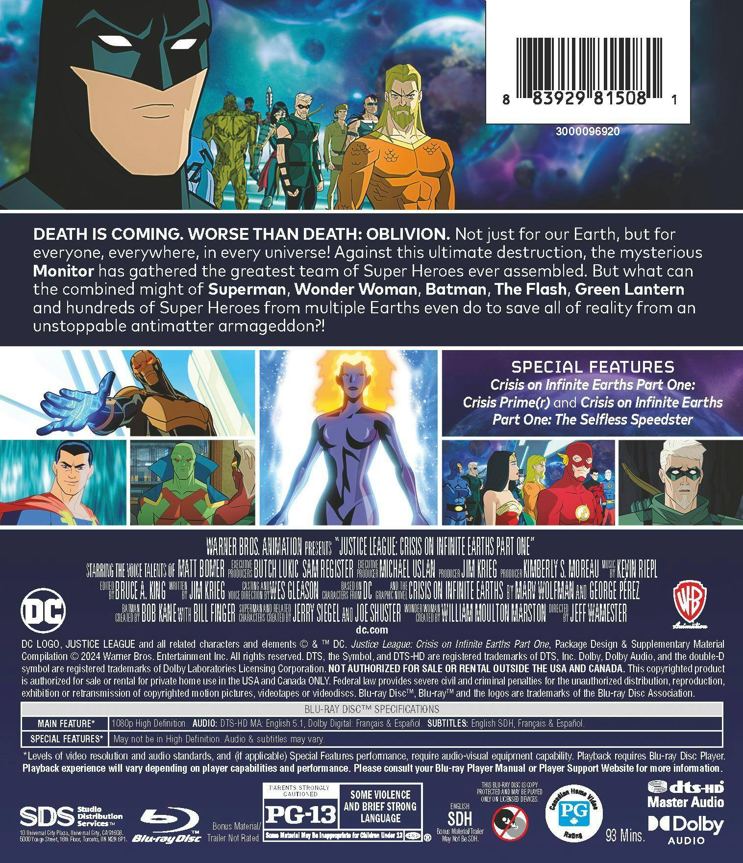 Back. Justice League: Crisis On Infinite Earths - Part One [Blu-ray].