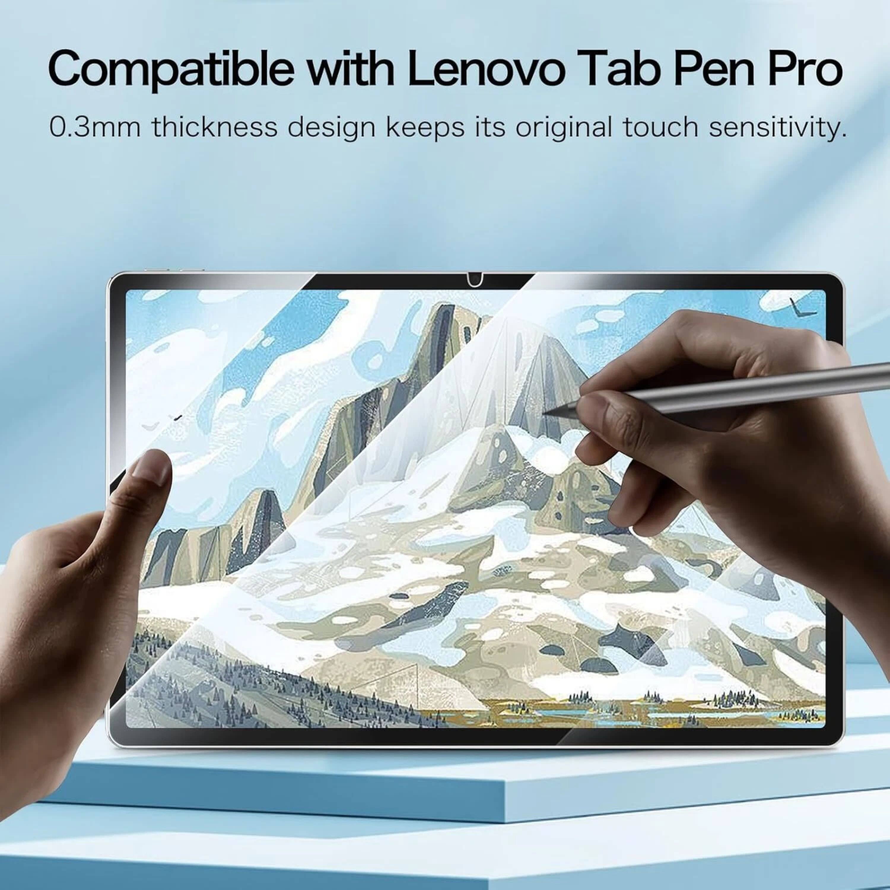 Compatible with Lenovo Tab Pen Pro  
0.3mm thickness design keeps its original touch sensitivity.