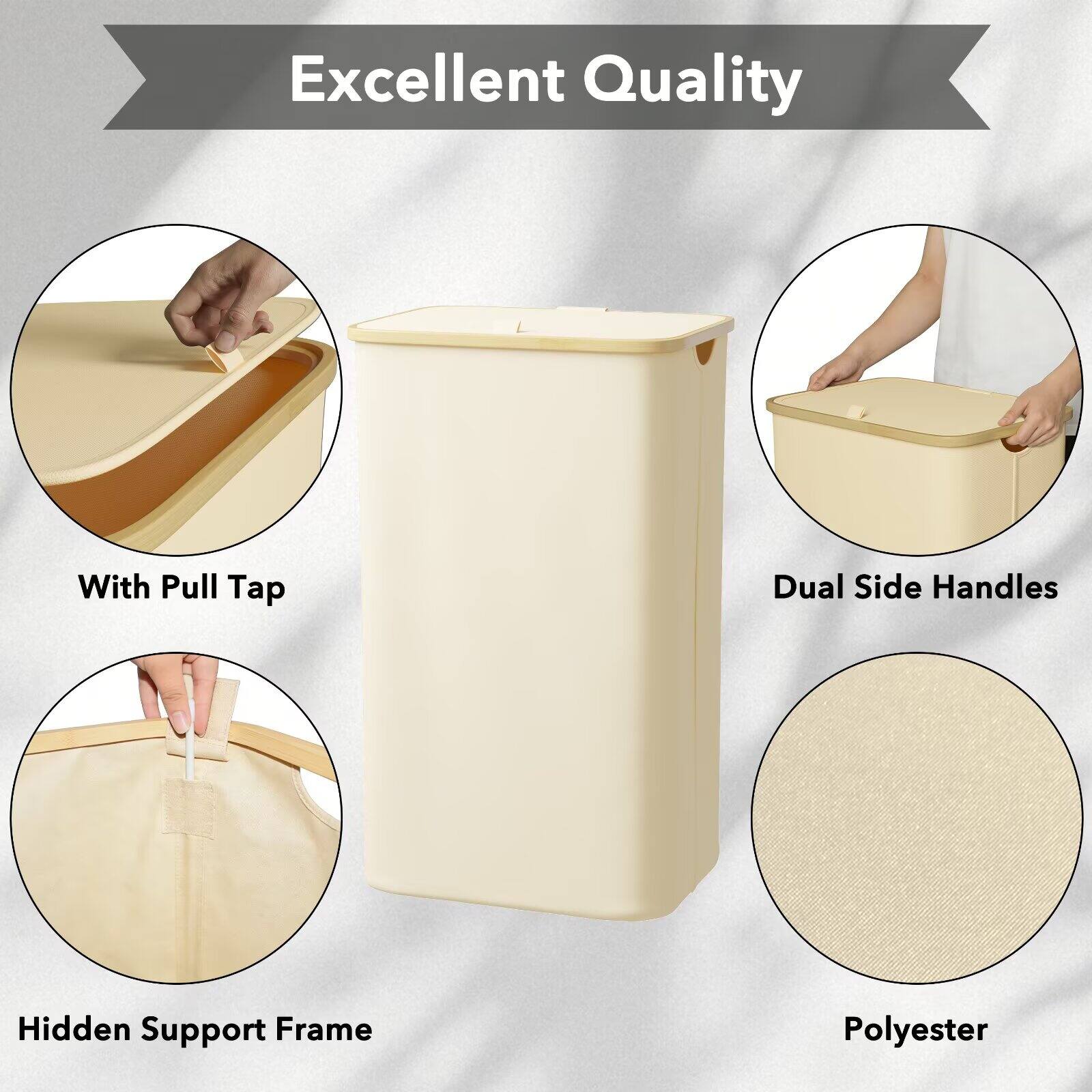 Excellent Quality

- With Pull Tap
- Dual Side Handles
- Hidden Support Frame
- Polyester