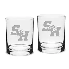 Jardine - Sam Houston State Bearkats 14oz. 2-Piece Classic Double Old Fashioned Glass Set - Multicolor