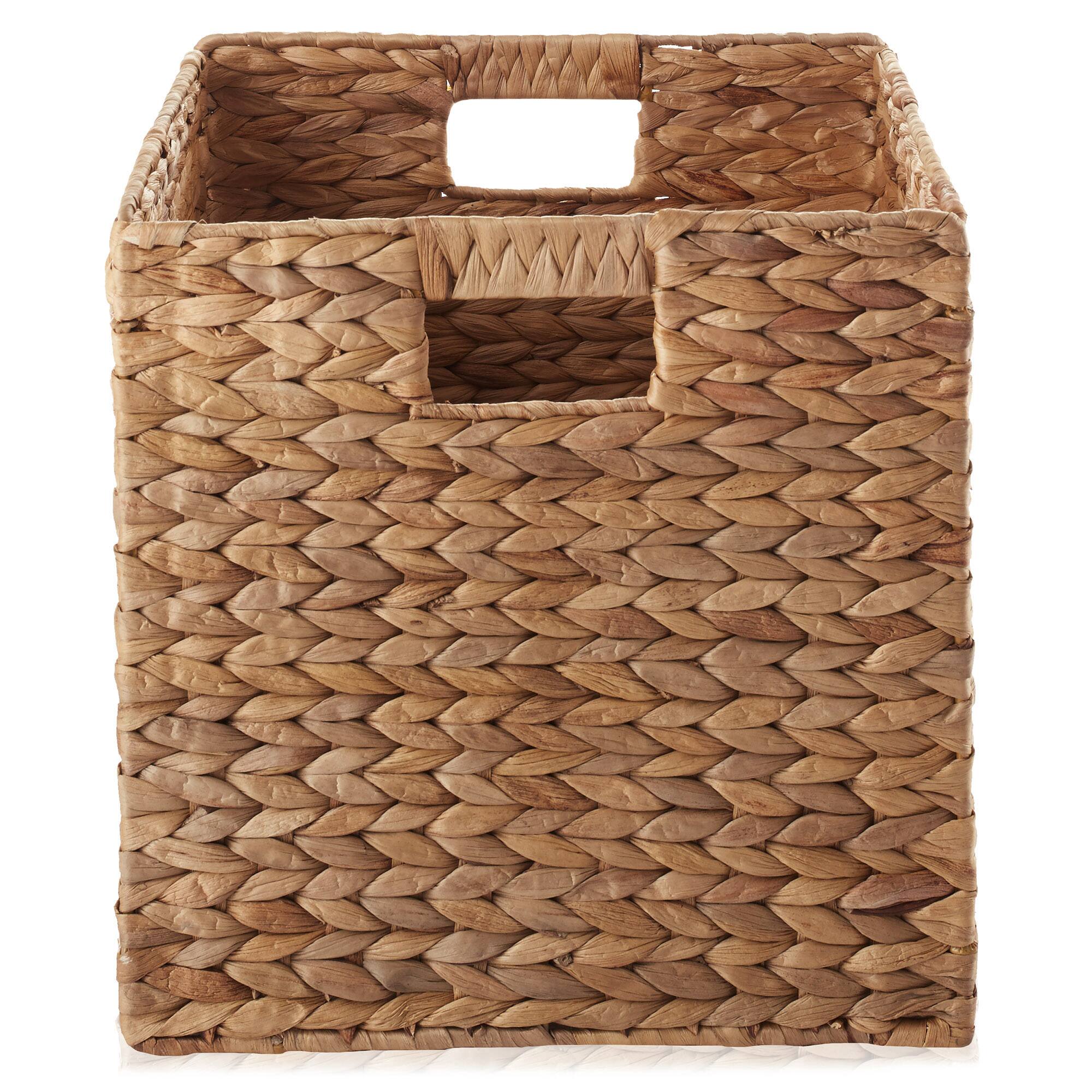 Alt View 3. Casafield - 12 x 12-in Water Hyacinth Storage Baskets - 6 Pack - Cinnamon.