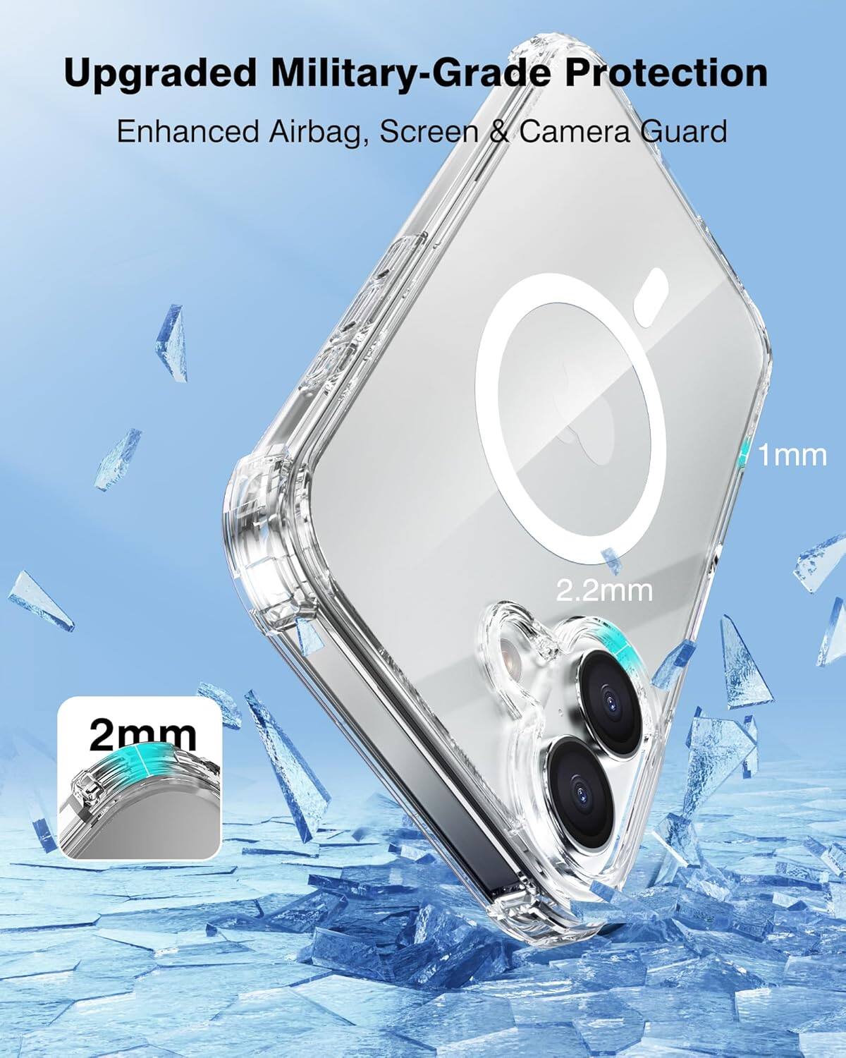 Upgraded Military-Grade Protection  
Enhanced Airbag, Screen & Camera Guard  

1mm  
2.2mm  
2mm