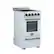 Left. Forno Appliances - Pallerano 2.05 Cu. Ft. Freestanding Electric Range with Antique Brass Accessories - White.