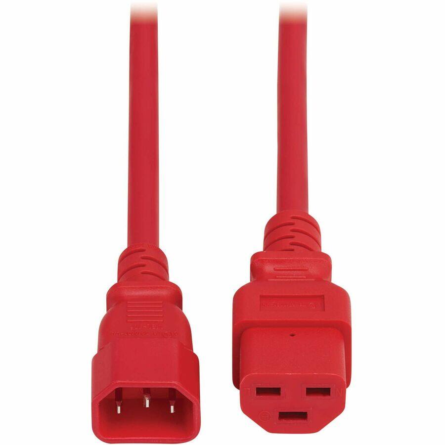 Alt View 3. Tripp Lite - Eaton Tripp Lite Series Power Cord, C14 to C21 - Heavy-Duty, 15A, 250V, 14 AWG, 2 ft. (0.6 m), Red - For Computer - Red.
