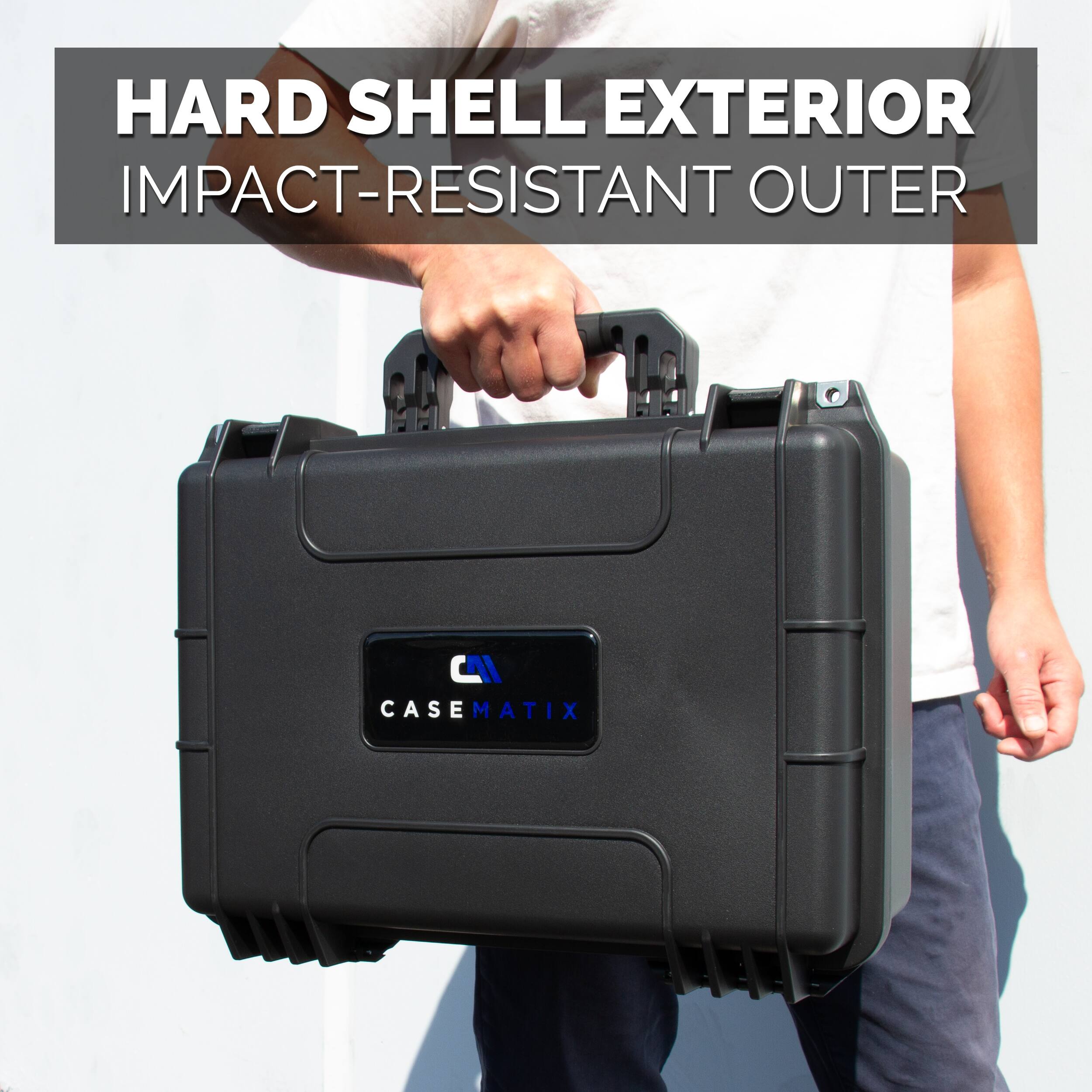 HARD SHELL EXTERIOR  
IMPACT-RESISTANT OUTER  

CASEMATIX