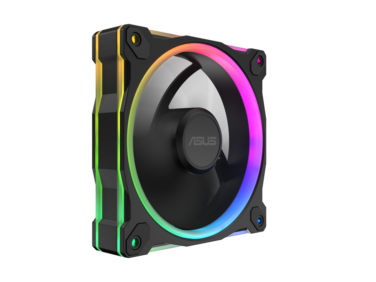 Alt View 1. ASUS - ASUS Prime MR120 ARGB Fan - Reverse, 28mm Frame, PWM, 20 ARGB LEDs, Aura Sync - Black.