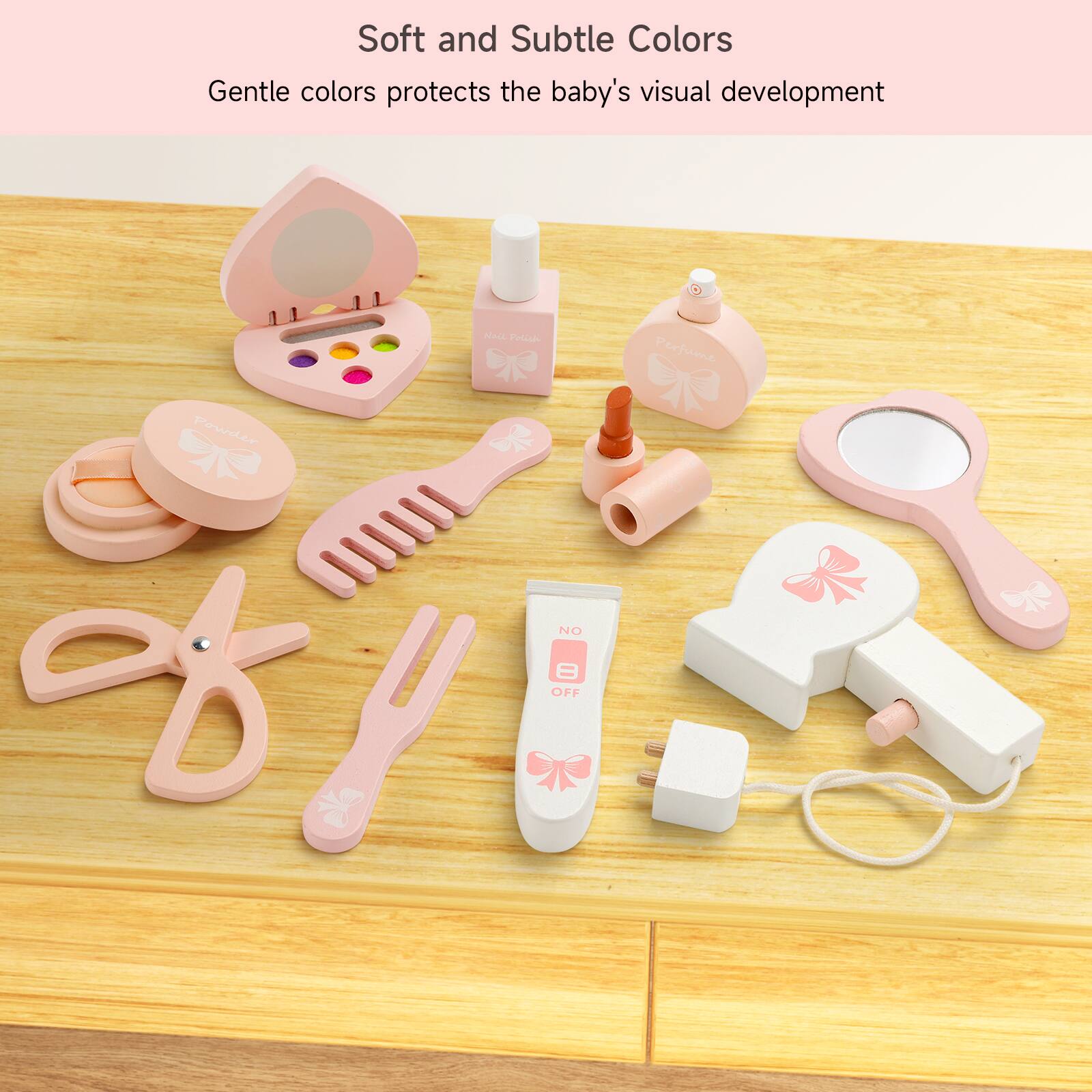 Soft and Subtle Colors  
Gentle colors protect the baby's visual development