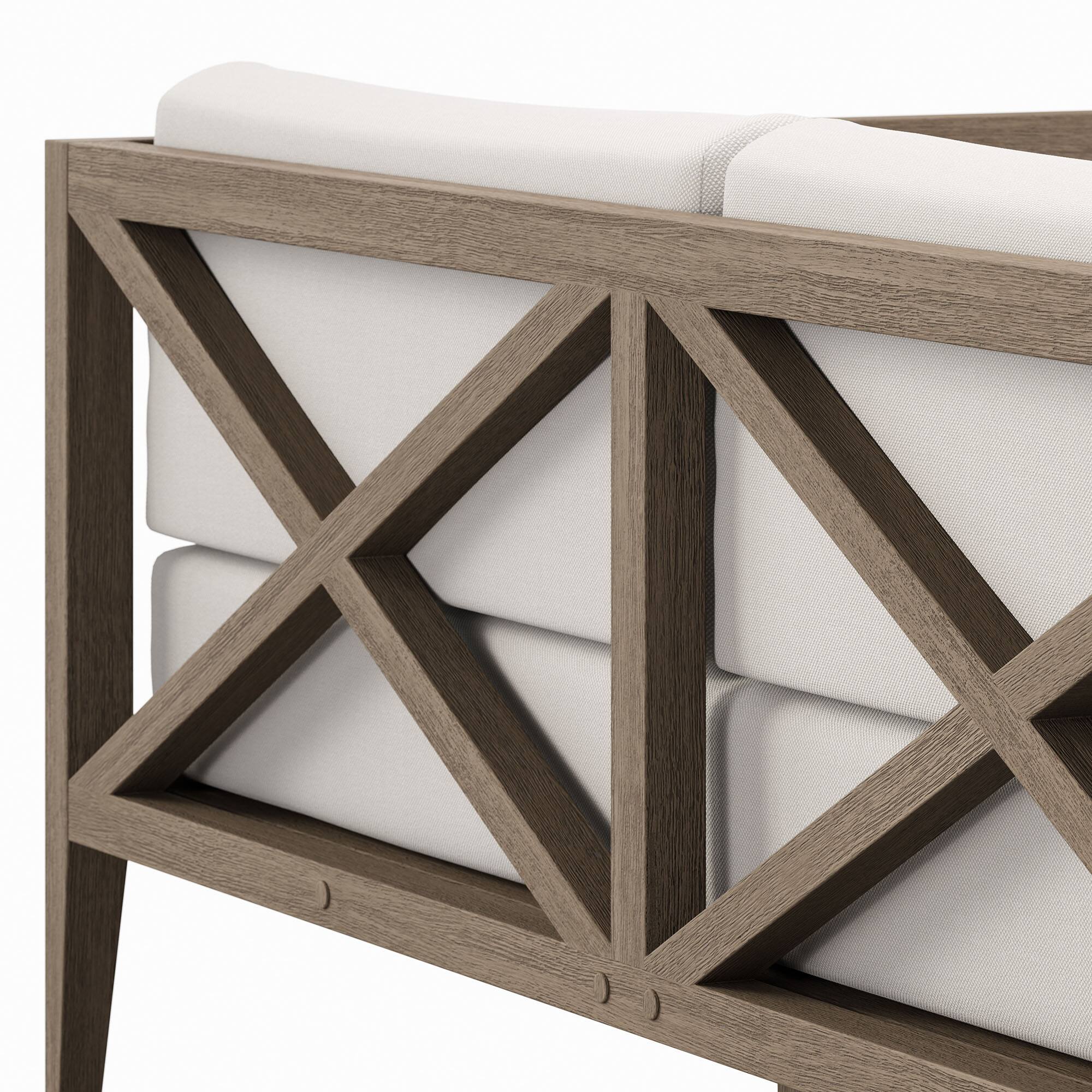Alt View 6. Modway - Northlake Outdoor Patio Teak Loveseat by Modway - Weathered Gray White.