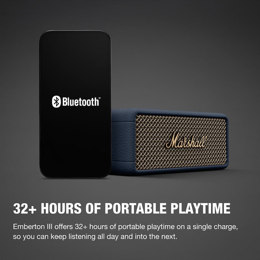 Marshall Emberton III Portable Bluetooth Speaker with Rugged Marshall Emberton III Portable Bluetooth Speaker with Rugged