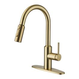 3-Spray Patterns 1.8 GPM Single Handle Pull Down Sprayer Kitchen Faucet with Deckplate, Detachable Brush