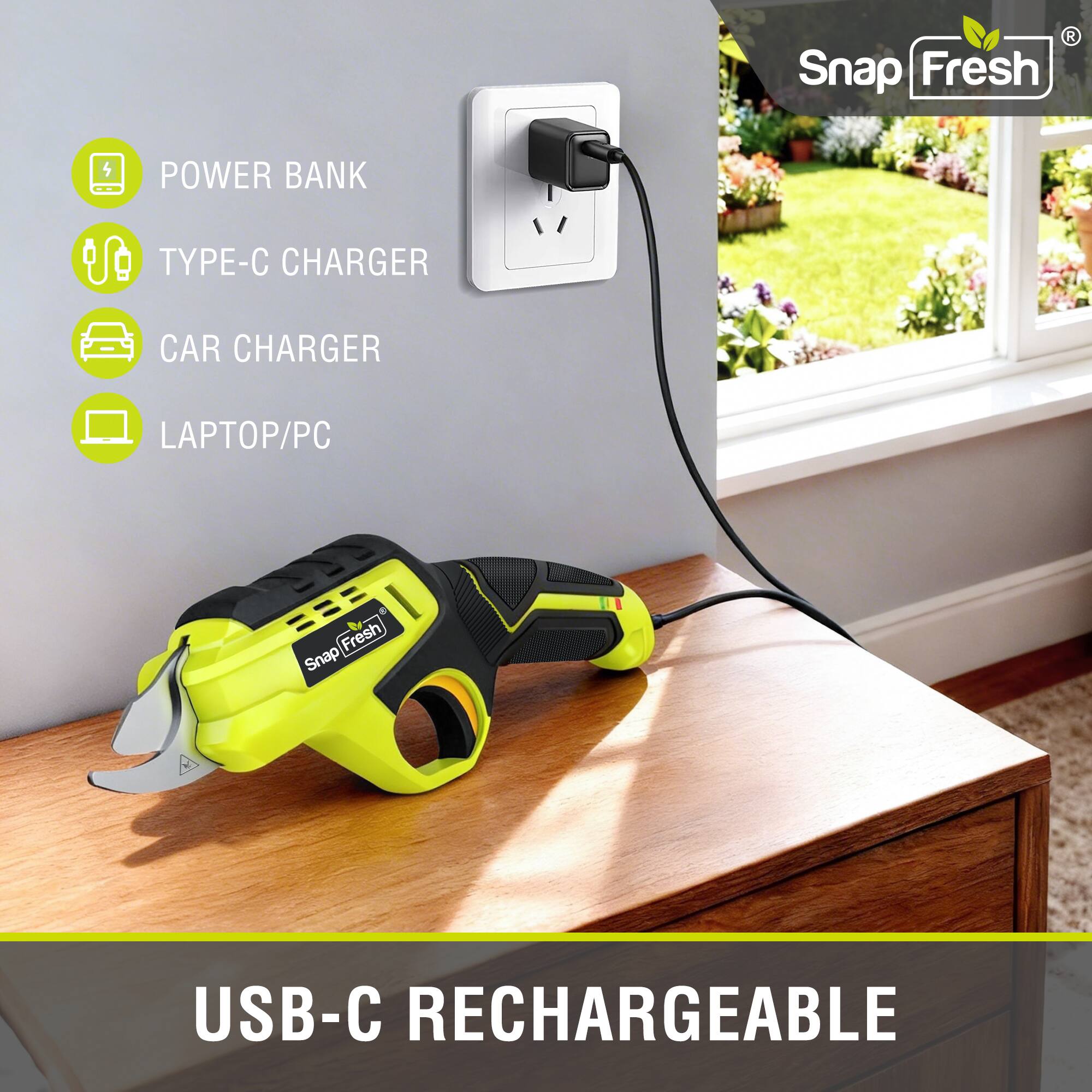 Snap Fresh POWER BANK TYPE-C CHARGER CAR CHARGER LAPTOP/PC USB-C RECHARGEABLE