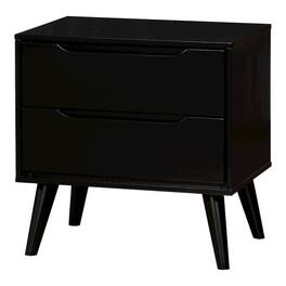 Furniture of America - Belkor Mid-Century Modern Wood 2-Drawer Nightstand - Black