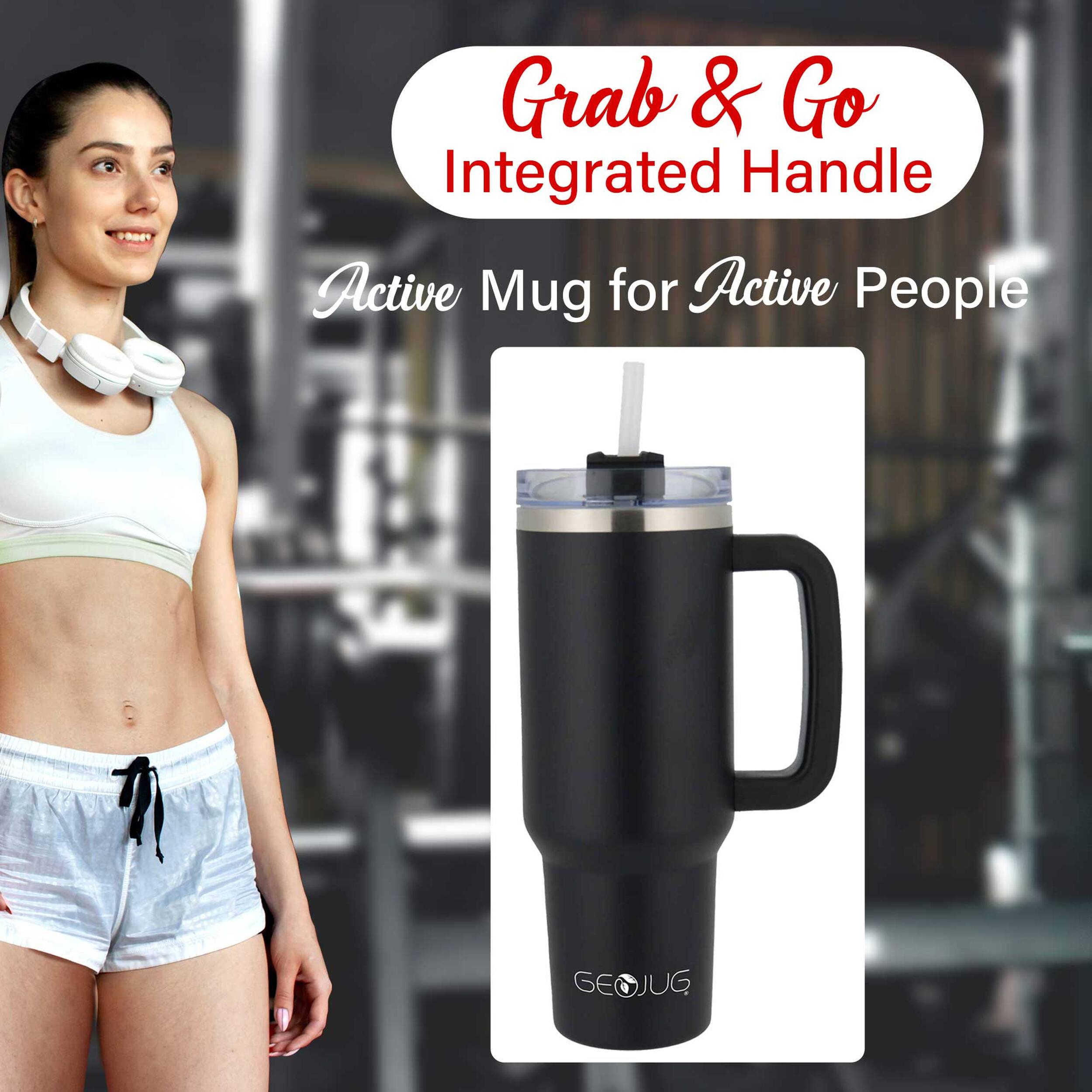 Grab & Go Integrated Handle Active Mug for Active People GEOJUG