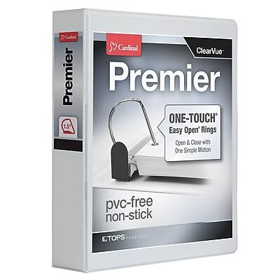 Photos - File Folder / Lever Arch File Cardinal  Premier Heavy Duty 1 1/2" 3-Ring View Binders, D-Ring - White 10310 
