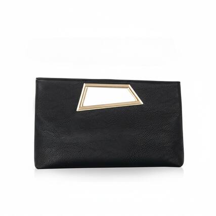 Front. ZUQIETA - ZUQIETA Women's PU Leather Glitter Clutch Purse - Fashion Evening Bag for Wedding, Party & Daily Use - black.