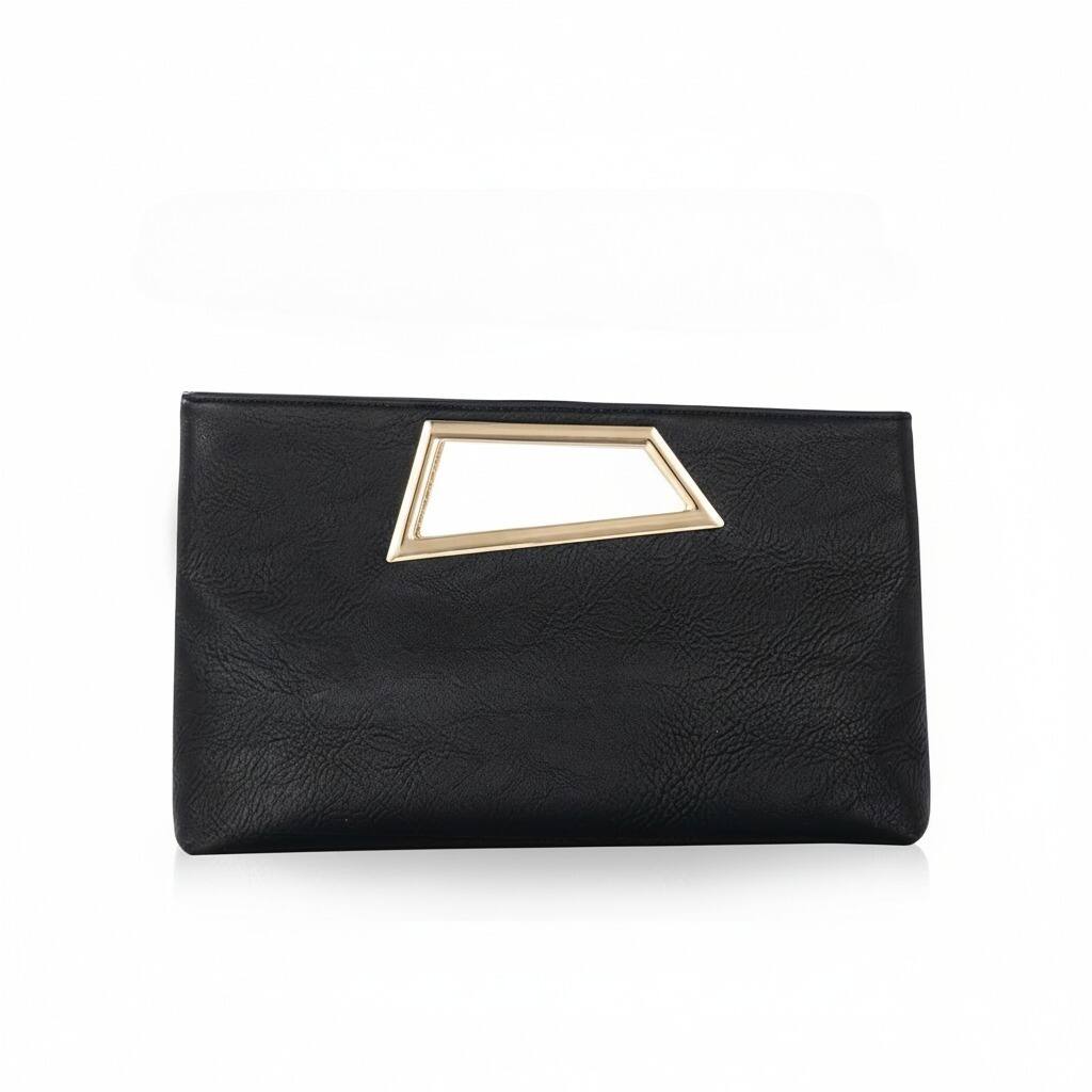 Front. ZUQIETA - ZUQIETA Women's PU Leather Glitter Clutch Purse - Fashion Evening Bag for Wedding, Party & Daily Use - black.
