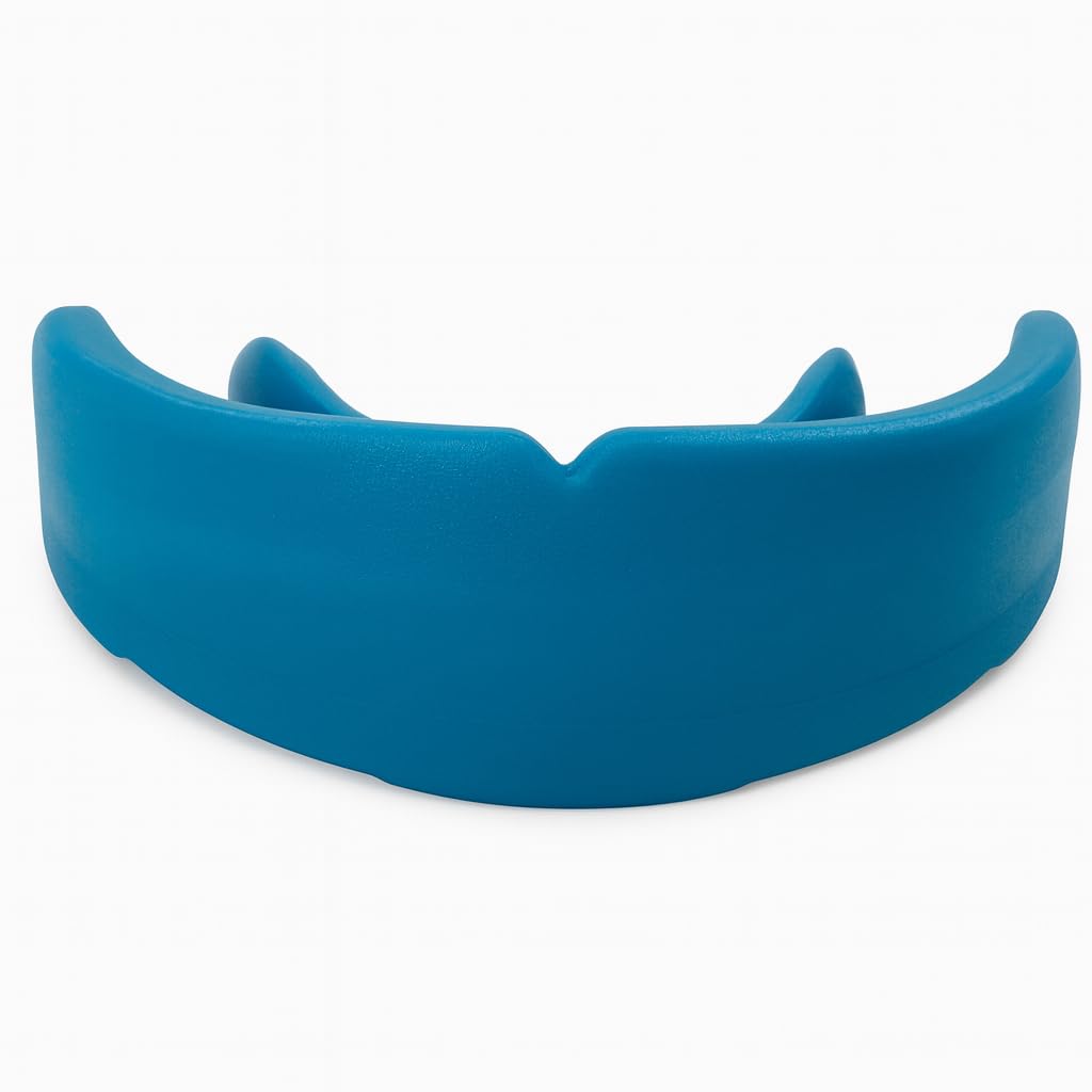 Front. Amber Sporting Goods - Amber Fight Gear Power Mouthpiece with Case, Adult, Blue – Pack of 100 - Blue.