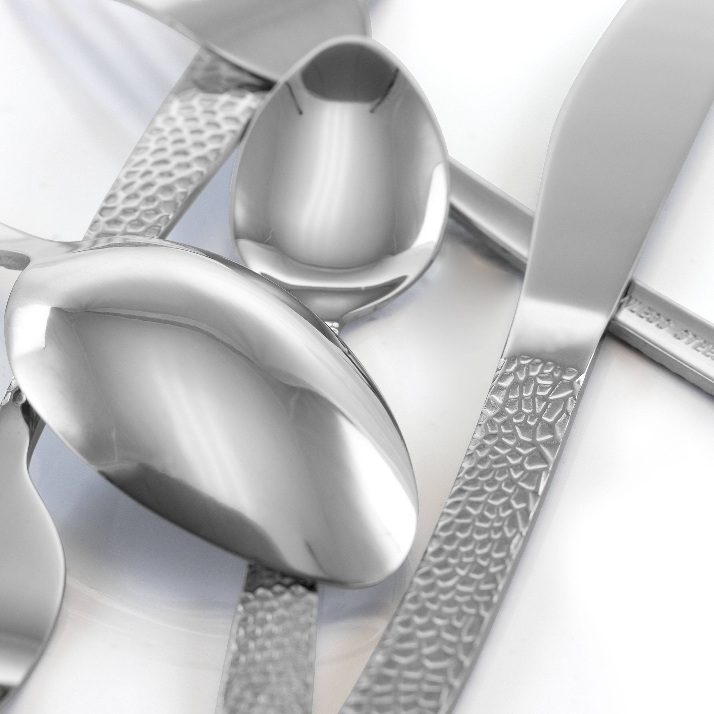 Alt View 2. MegaChef - MegaChef Baily 20 Piece Flatware Utensil Set, Stainless Steel Silverware Metal Service for 4 in Silver - Silver.