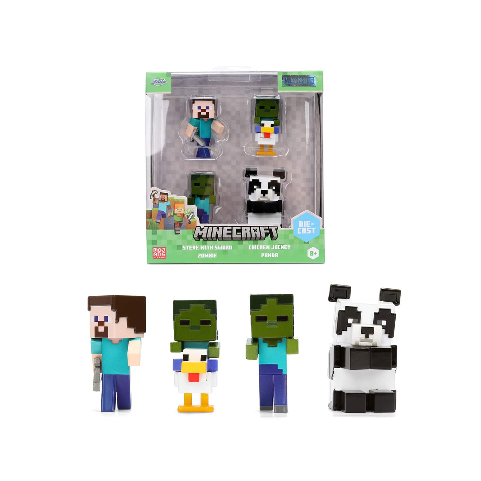 Set of 4 Diecast Figures "Minecraft" Video Game Wave 7 "Metalfigs" Series Diecast Models by Jada