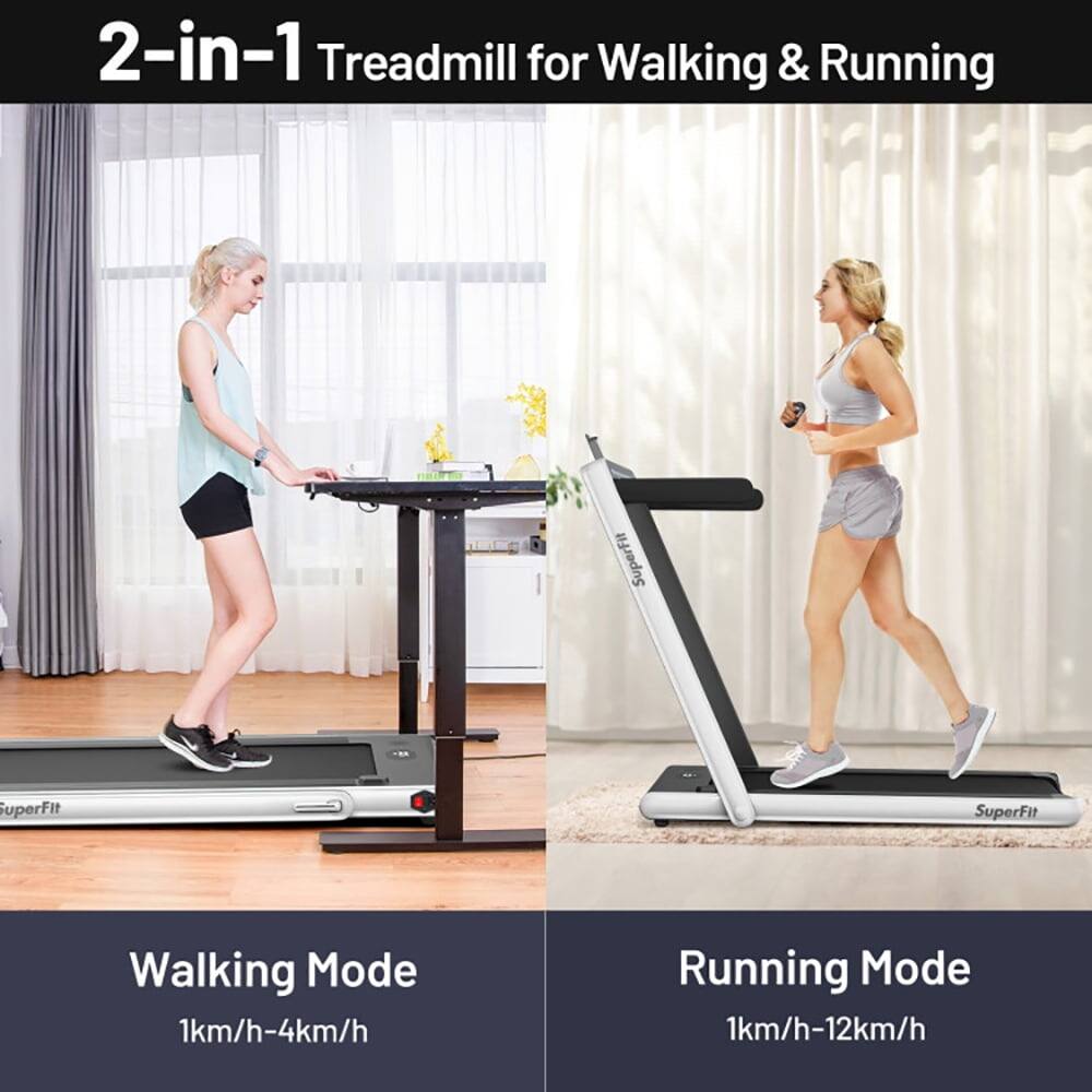 2-in-1 Treadmill for Walking & Running

Walking Mode
1km/h-4km/h

Running Mode
1km/h-12km/h