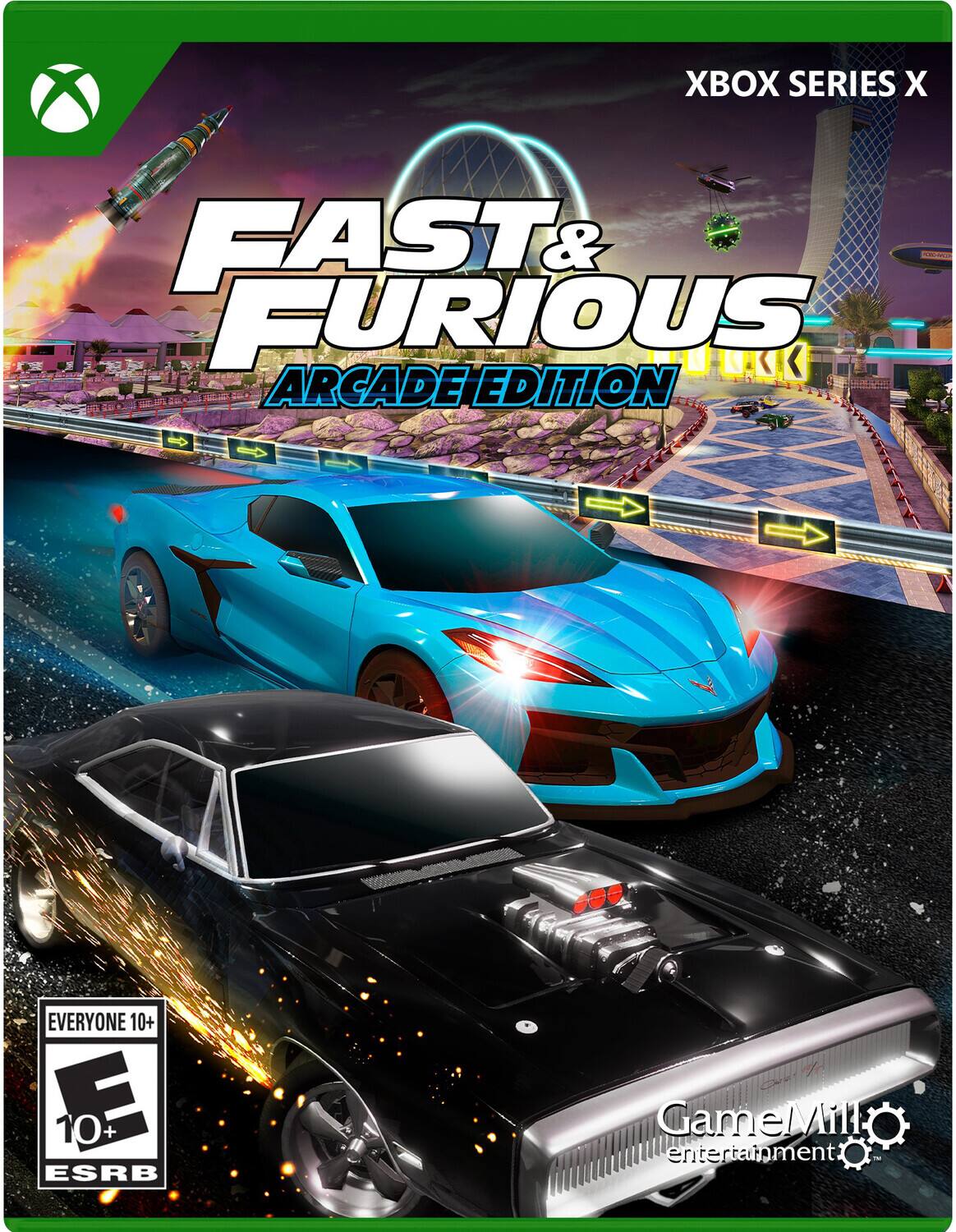 XBOX SERIES X

FAST & FURIOUS ARCADE EDITION

EVERYONE 10+
E 10+ ESRB

GameMill Entertainment - E10+ (Everyone 10+)