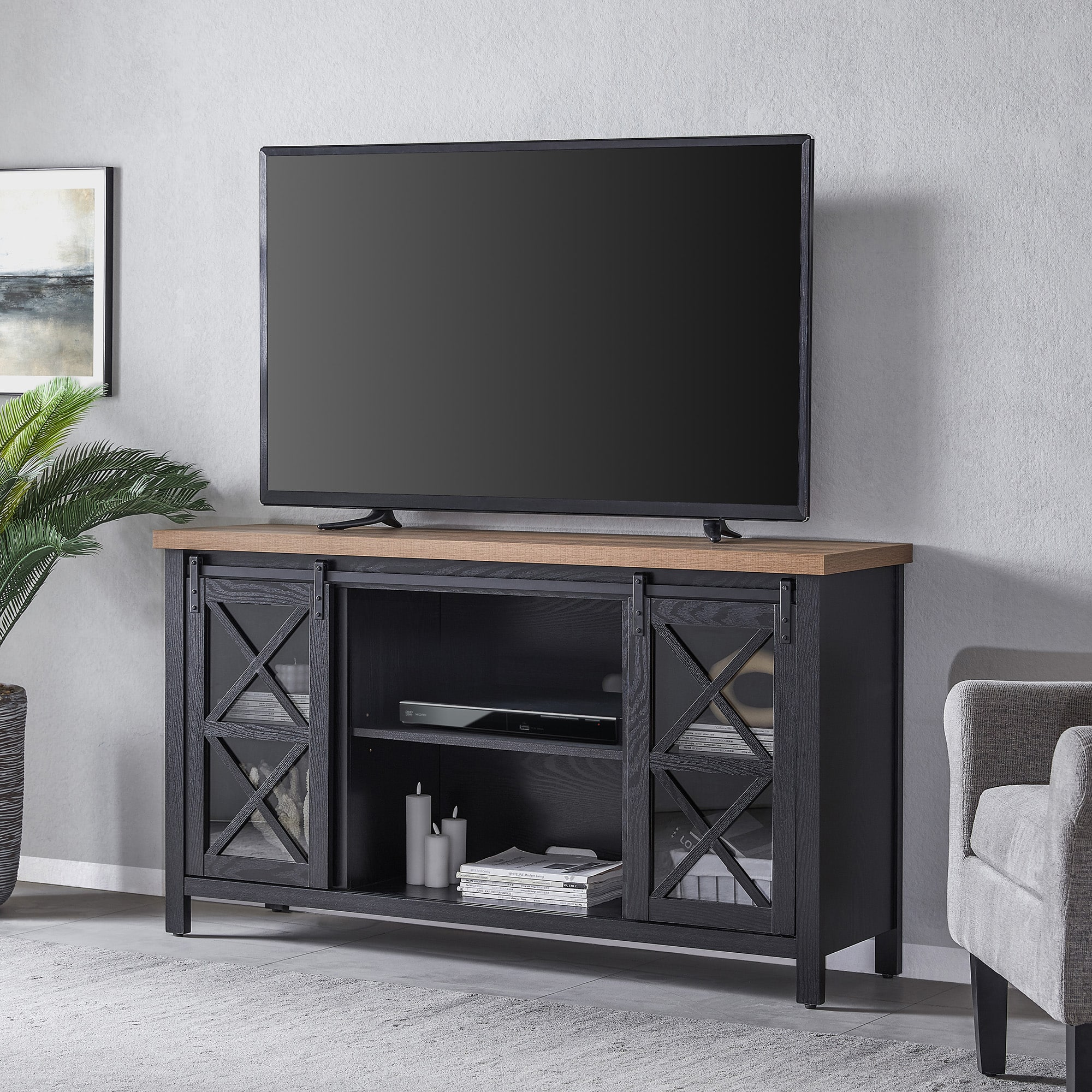 Camden&Wells – Clementine TV Stand for Most TVs up to 65″ – Black Grain/Golden Brown Sansujyuku sansujyuku.com