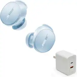 Bundle - Bose - QuietComfort Earbuds with Fast Charger - Noise Cancellation - Ice Blue