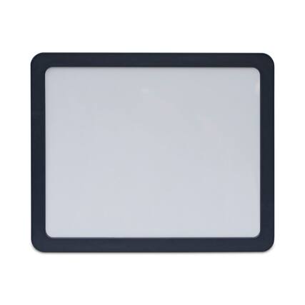 Front. Universal - Recycled Cubicle Dry Erase Board, 15.88" x 12.88", White Surface, Charcoal Gray Plastic Frame.