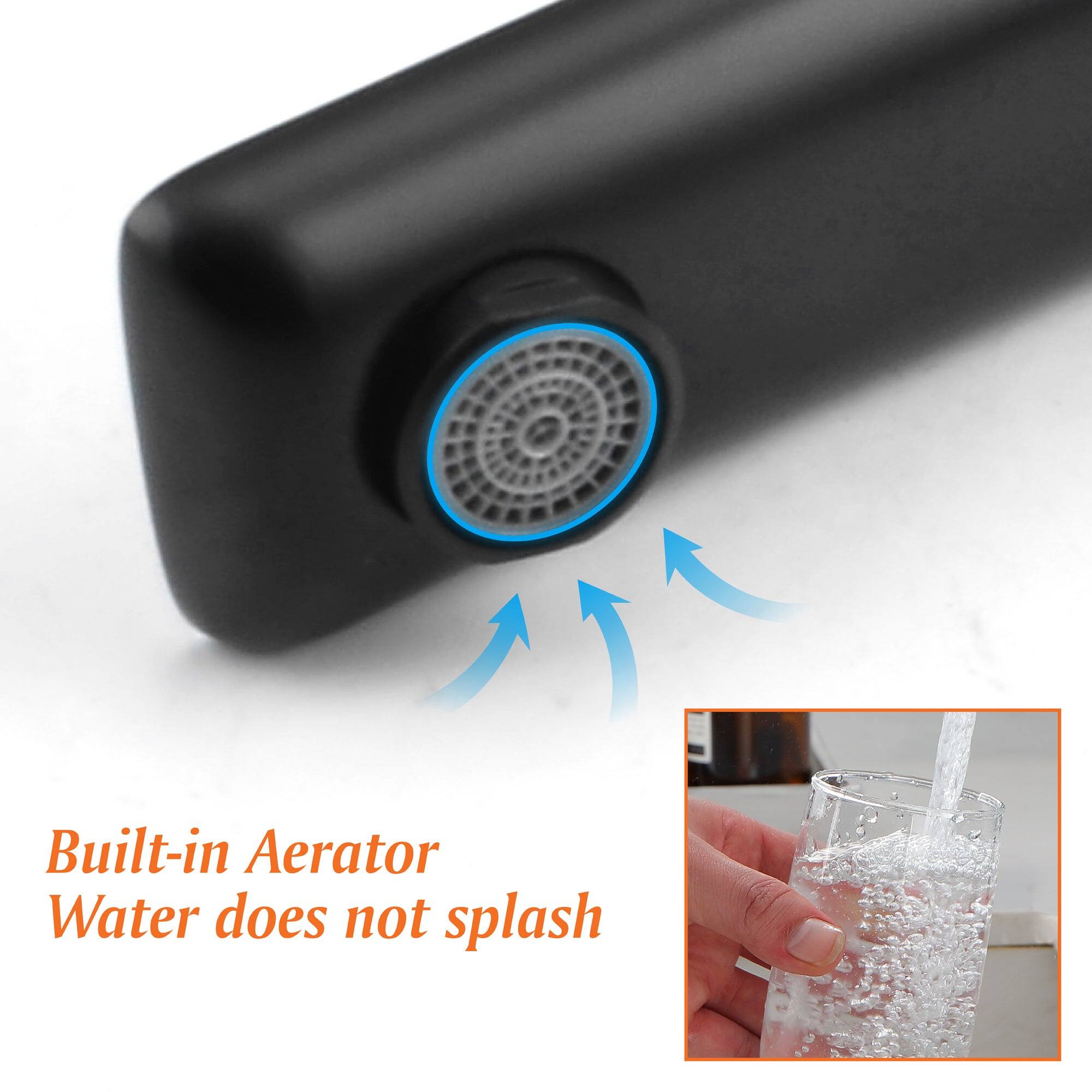 Built-in Aerator  
Water does not splash