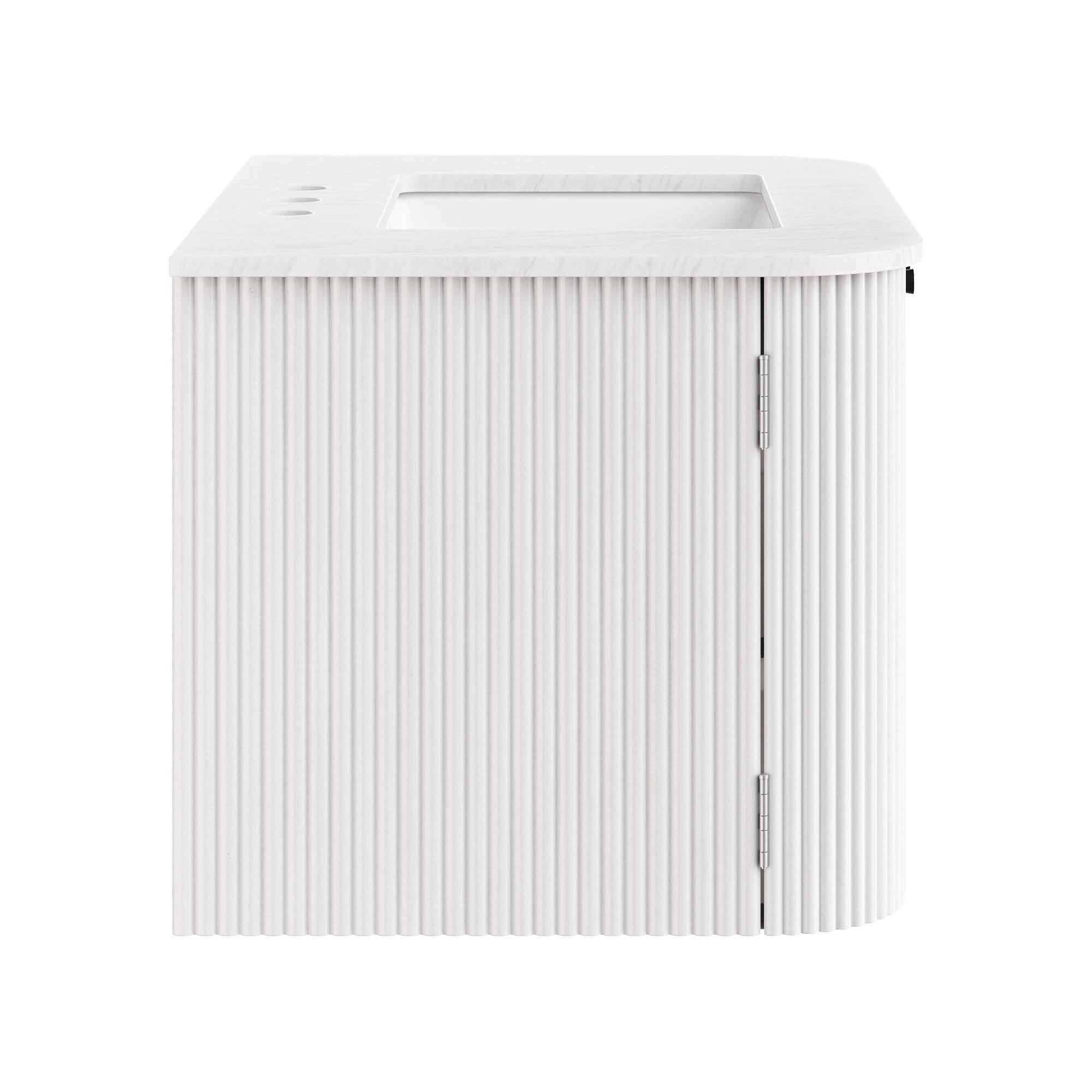 Alt View 2. Modway - Zia Wall-Mount Bathroom Vanity with Marble Sink by Modway - Ivory.