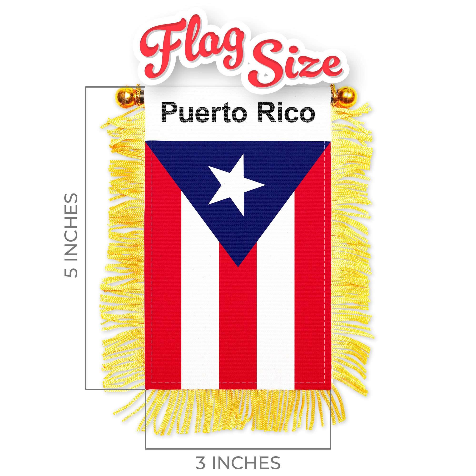 Flag Size  
Puerto Rico  
5 INCHES  
3 INCHES