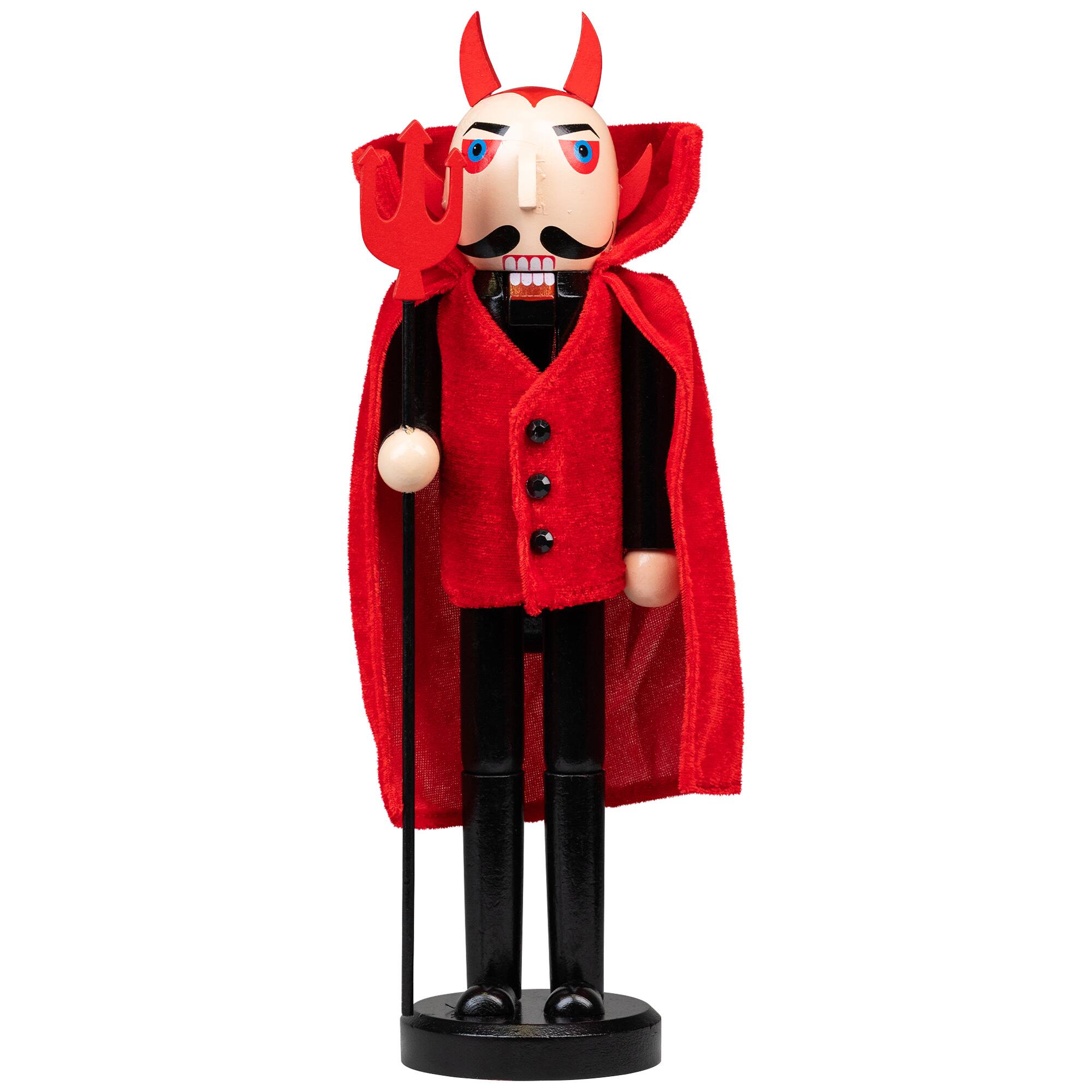 Alt View 1. Northlight - Devil with Pitchfork Halloween Nutcracker - 14" - Red and Black - Red.