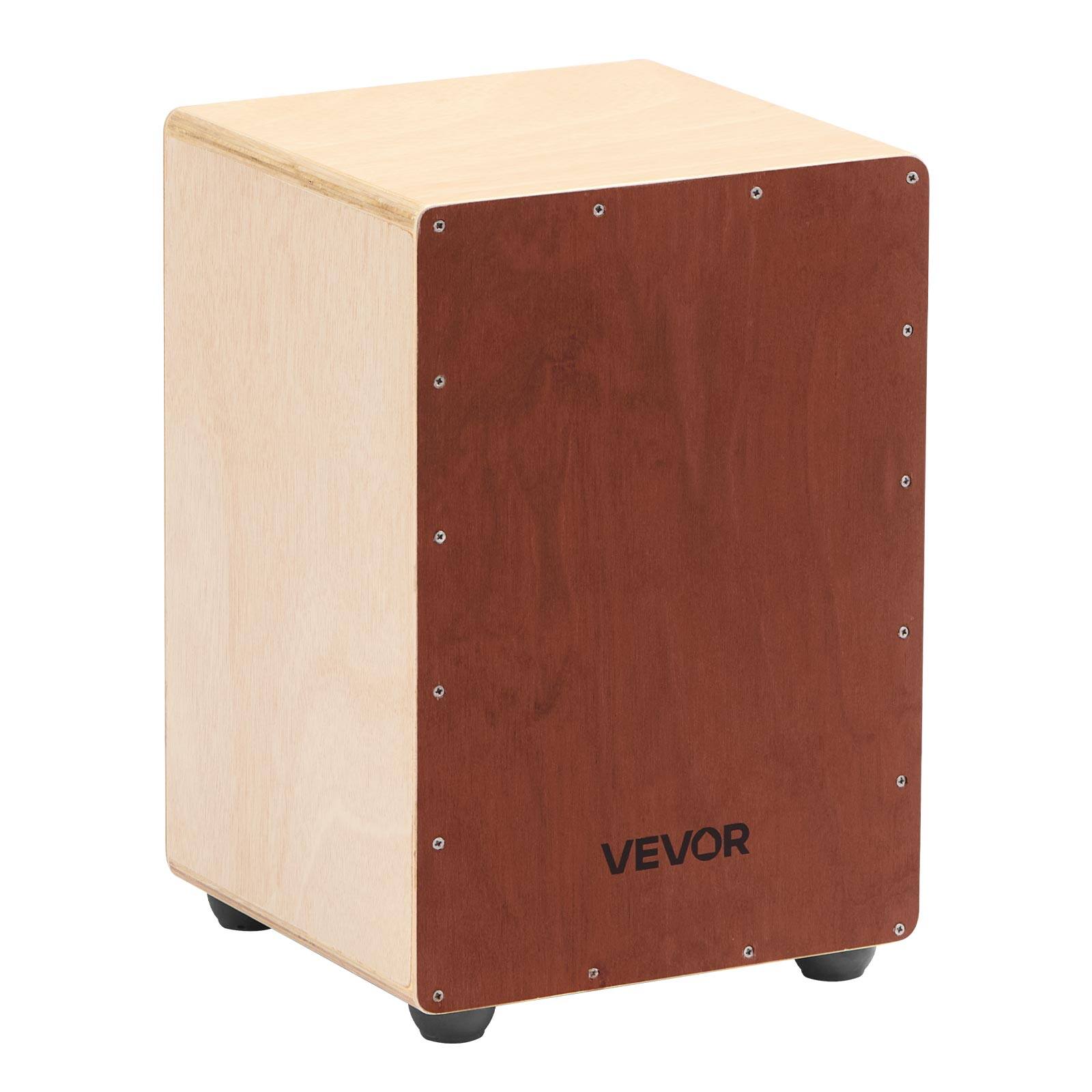Alt View 5. VEVOR - Cajon Box Drum, with Internal Snare Wires, Lightweight Wooden Percussion Box, Birch Wood Drum Musical Instrument - Natural Wood, Brown.