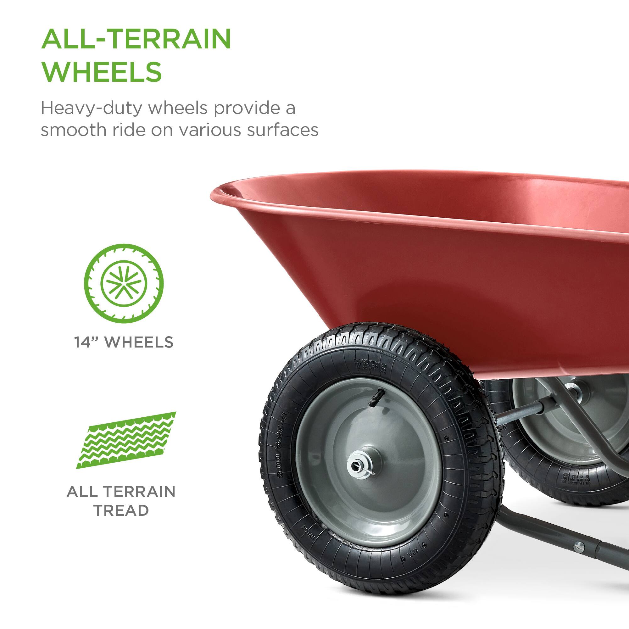 ALL-TERRAIN WHEELS

Heavy-duty wheels provide a smooth ride on various surfaces

14" WHEELS

ALL TERRAIN TREAD