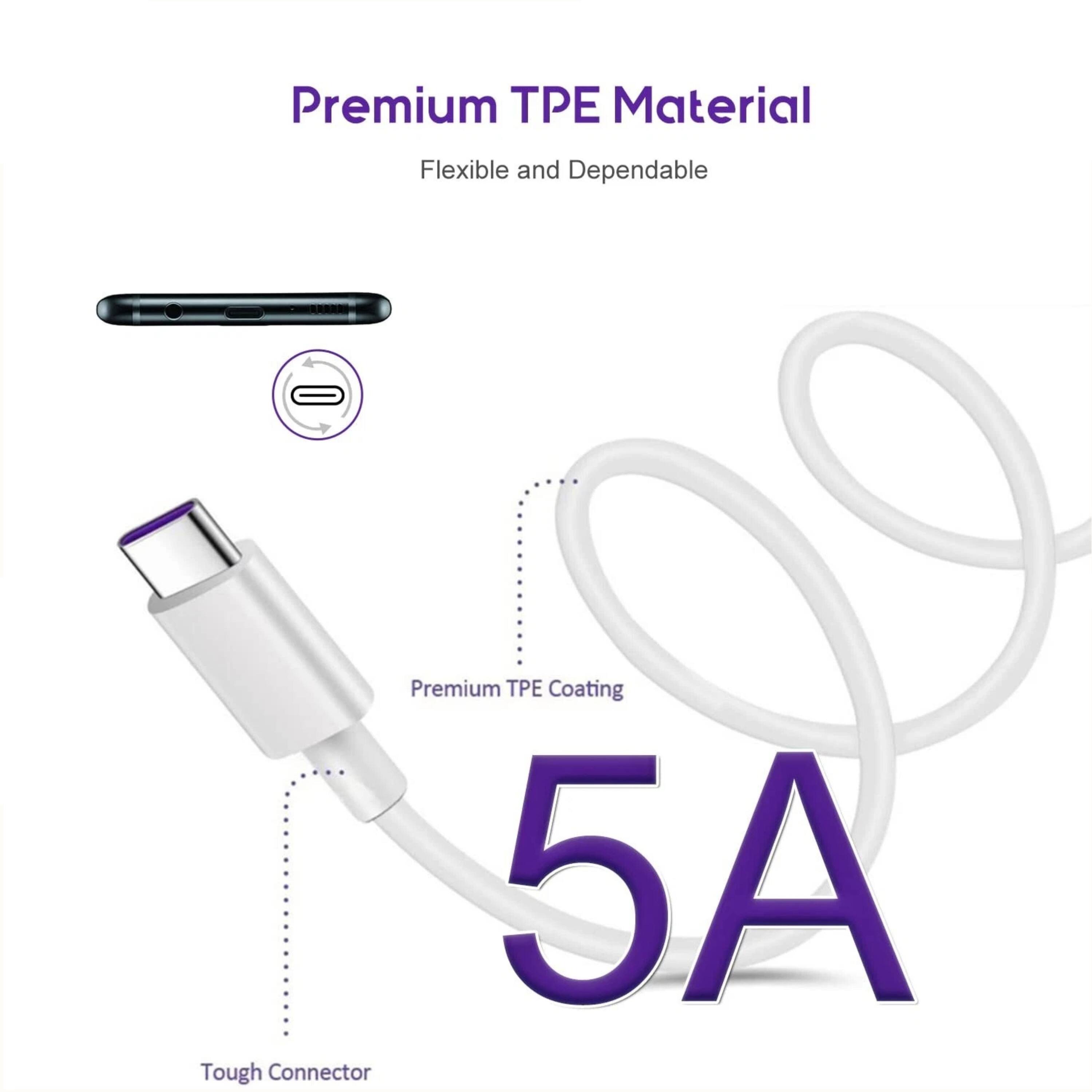 Premium TPE Material  
Flexible and Dependable  
Premium TPE Coating  
5A  
Tough Connector