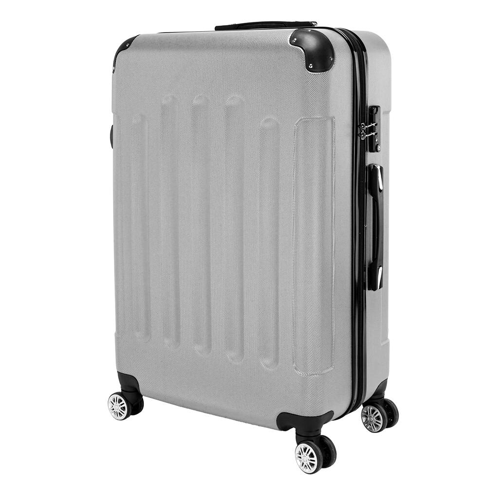Alt View 4. Winado - 20"/24"/28" 3-Piece Hardshell Carry-On Luggage Set, Lightweight ABS Suitcase with Spinner Wheels & TSA Lock - Silver Grey.
