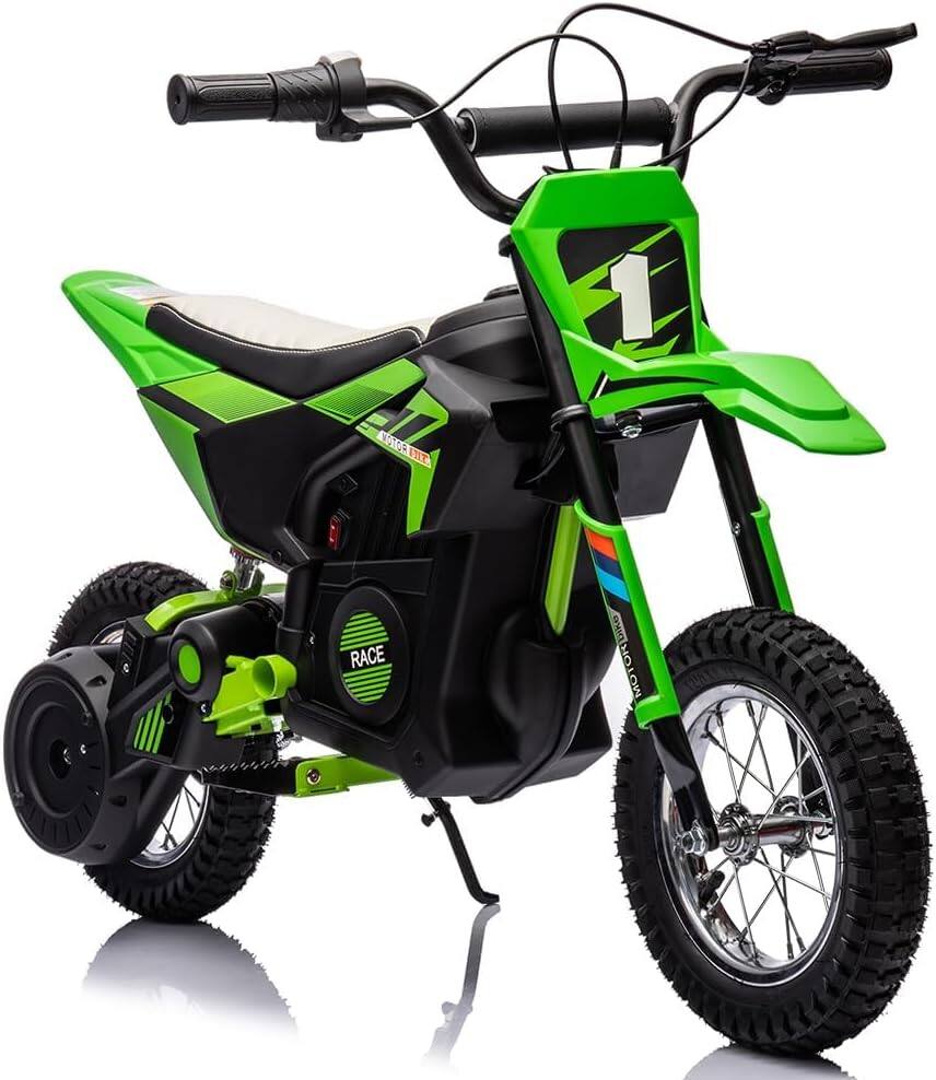 Homhougo - 24V Kids Electric Dirt Bike 250W motor 136 mph leather seat twist throttle metal suspension air tires price history on PriceWatchPro