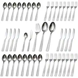 KOOMADE - Flatware Empire20/ 40/ Stainless Steel Textured Finish Dishwasher Safe Includes Salad Fork Knife Spoon - 45PCS