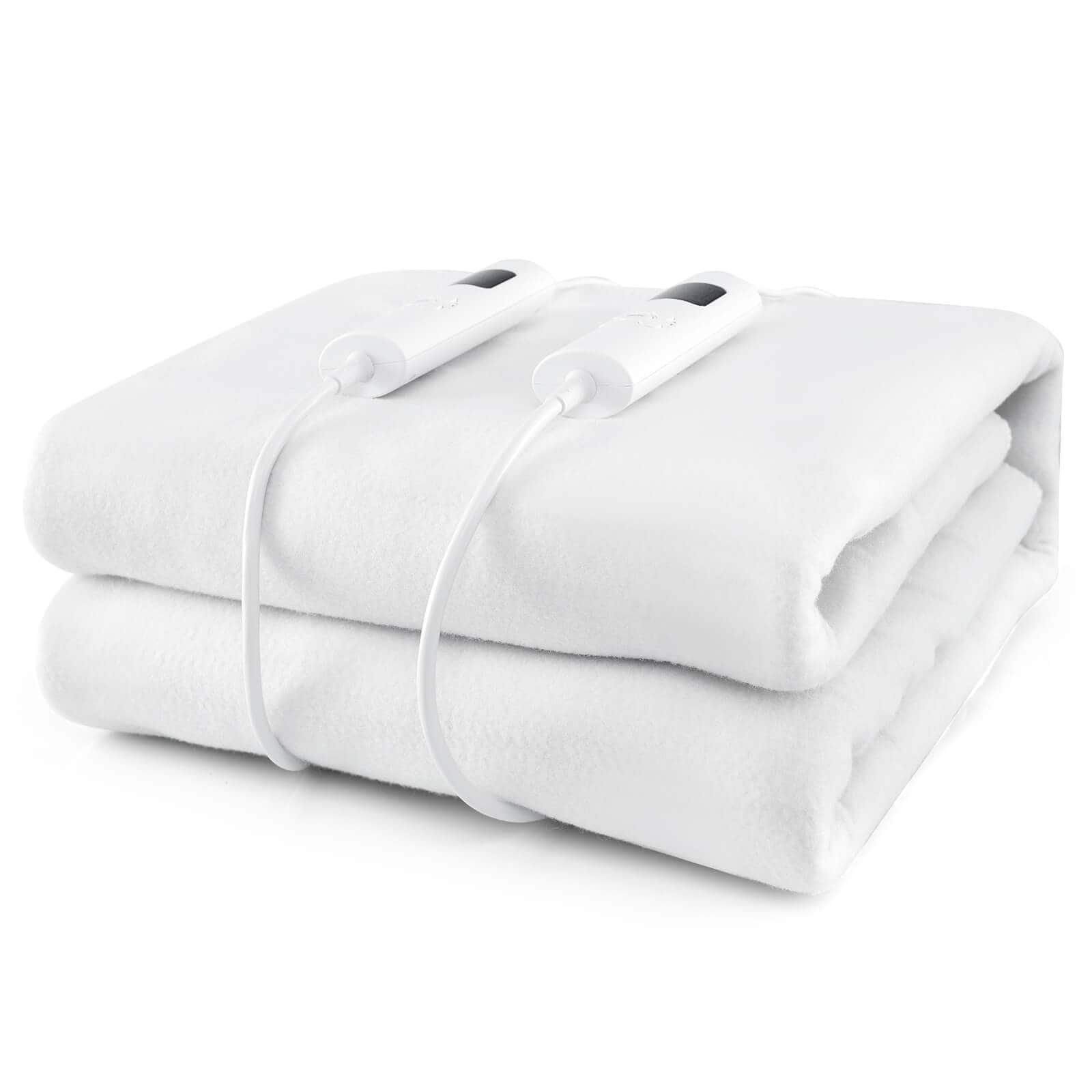 Costway - 76" x 54" Heated Mattress Pad Full Size Machine Washable Electric Bed Warmer - White