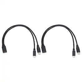 Unique Bargains - 2pcs Type C Female to Type C and Micro USB Male 11.8" Adapter Set - Black