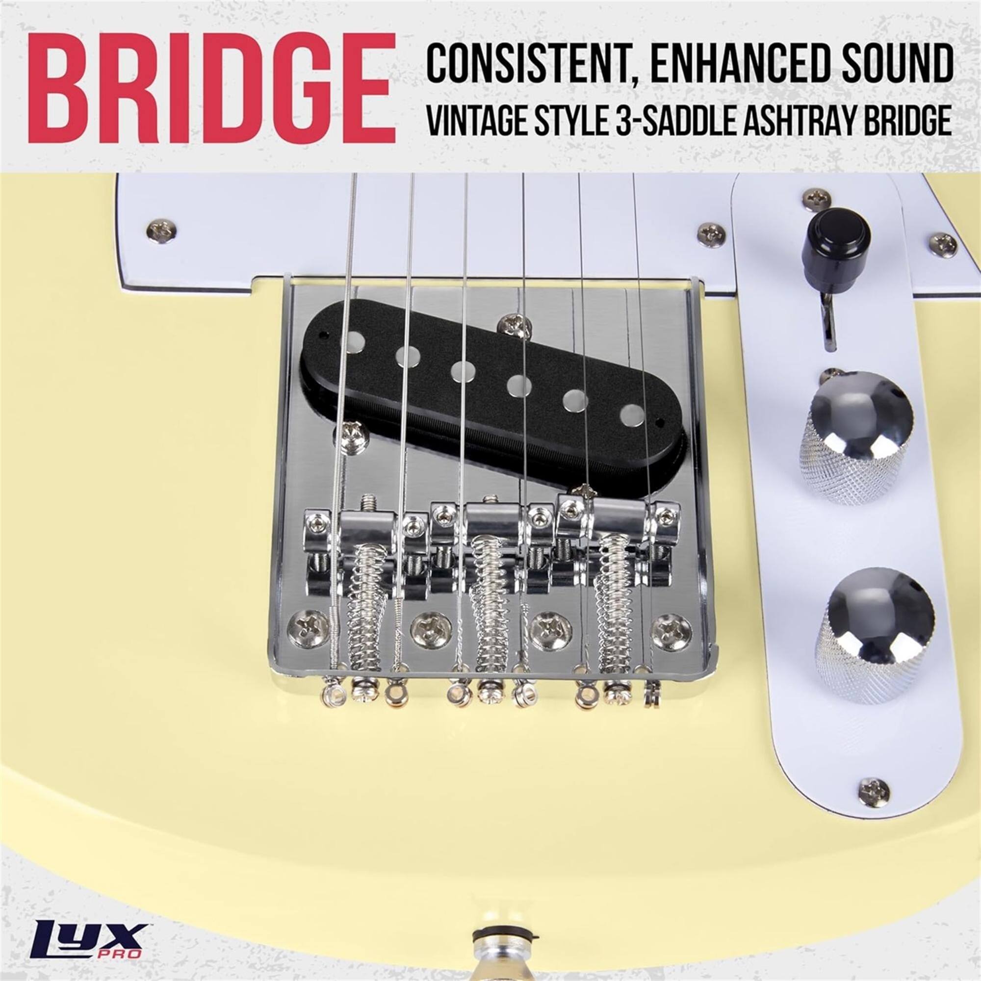 CONSISTENT, ENHANCED SOUND BRIDGE VINTAGE STYLE 3-SADDLE ASHTRAY BRIDGE
LYX PRO