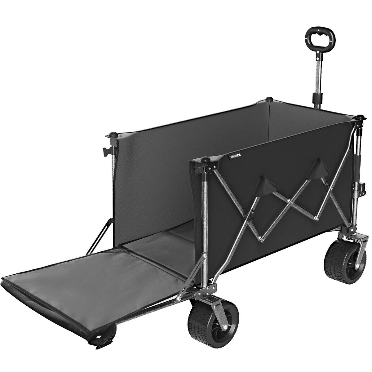 Back. Loheer - Loheer 300L Folding Beach Wagon, 500 lb Heavy Duty Garden Cart with 58 Inch Tailgate and All Terrain Wheels.