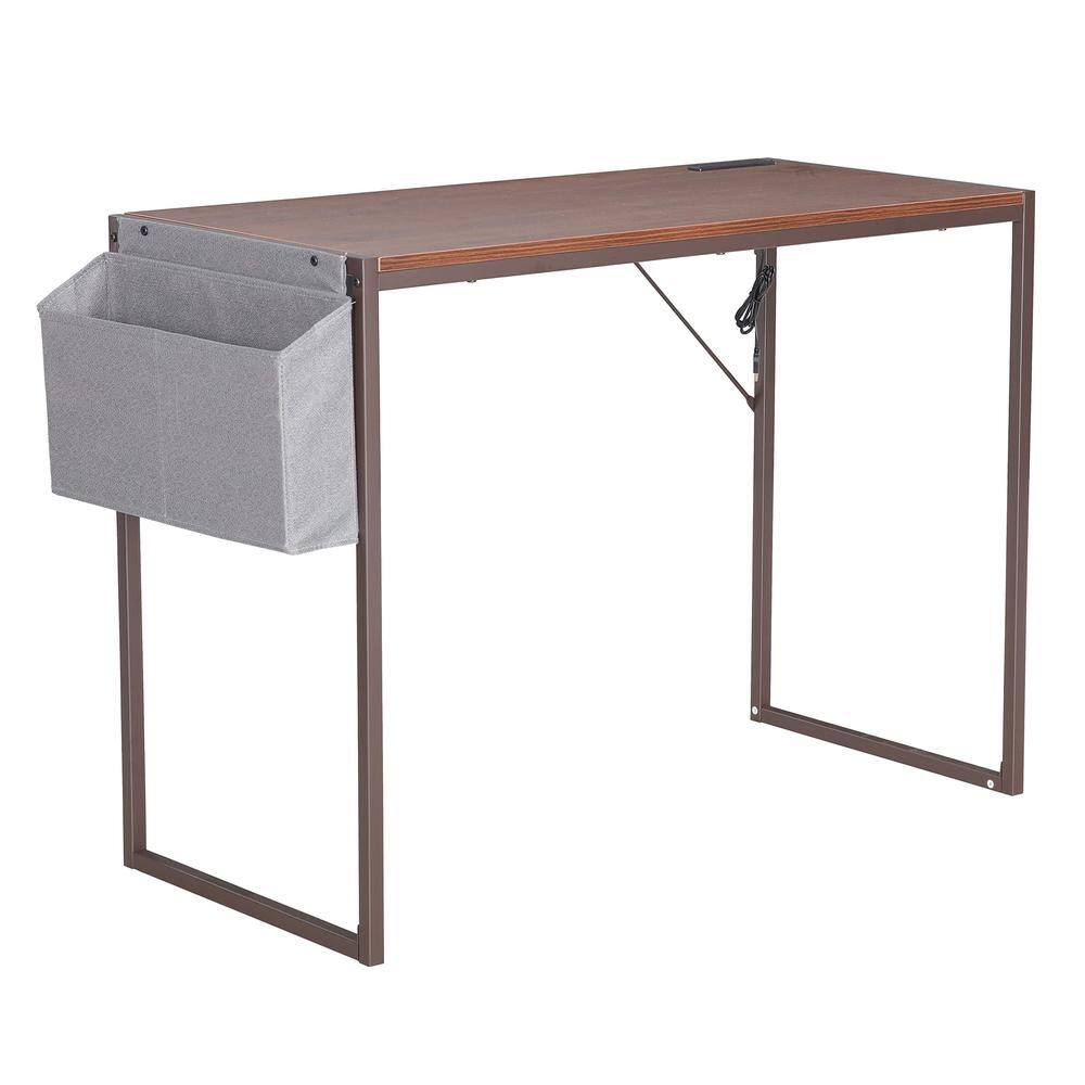 Alt View 5. JJS - Small Computer Desk Simple Style Writing Desk - Brown.
